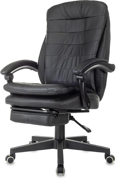 Кресло руководителя Бюрократ T-9950MSG-F черный эко.кожа крестов. пластик подст.для ног фото 3