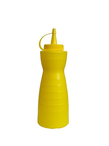 Емкость для соуса 375 мл. d=55 мм. h=215 мм. фигурная с крышкой желтая MG /1/19/ фото 1