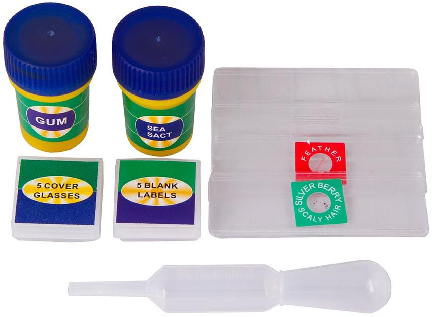 Микроскоп Levenhuk LabZZ M1 монокуляр 100-300 на 3 объектива зеленый/оранжевый фото 9