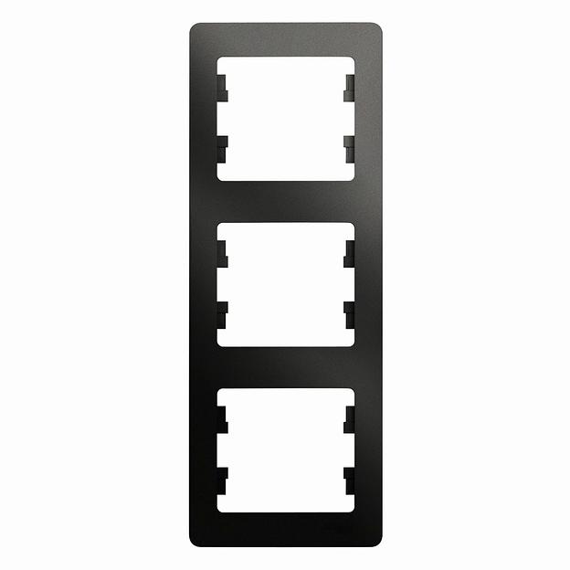 Systeme electric GSL000707 GLOSSA 3-постовая РАМКА, вертикальная, АНТРАЦИТ фото 2