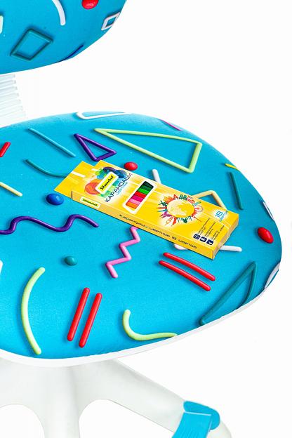 Кресло детское Бюрократ CH-W204/F голубой Sticks 06 крестовина пластик подст.для ног пластик белый фото 5