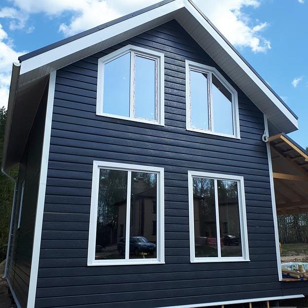 Металлический сайдинг «Евробрус с тиснением» цвет RAL 7024 фото 5