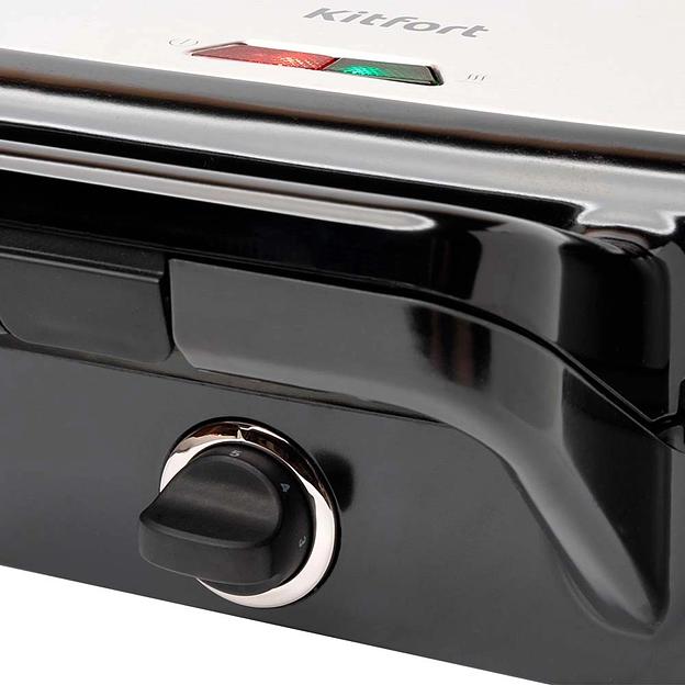 Вафельница Kitfort КТ-1674 1200Вт черный/серебристый фото 5