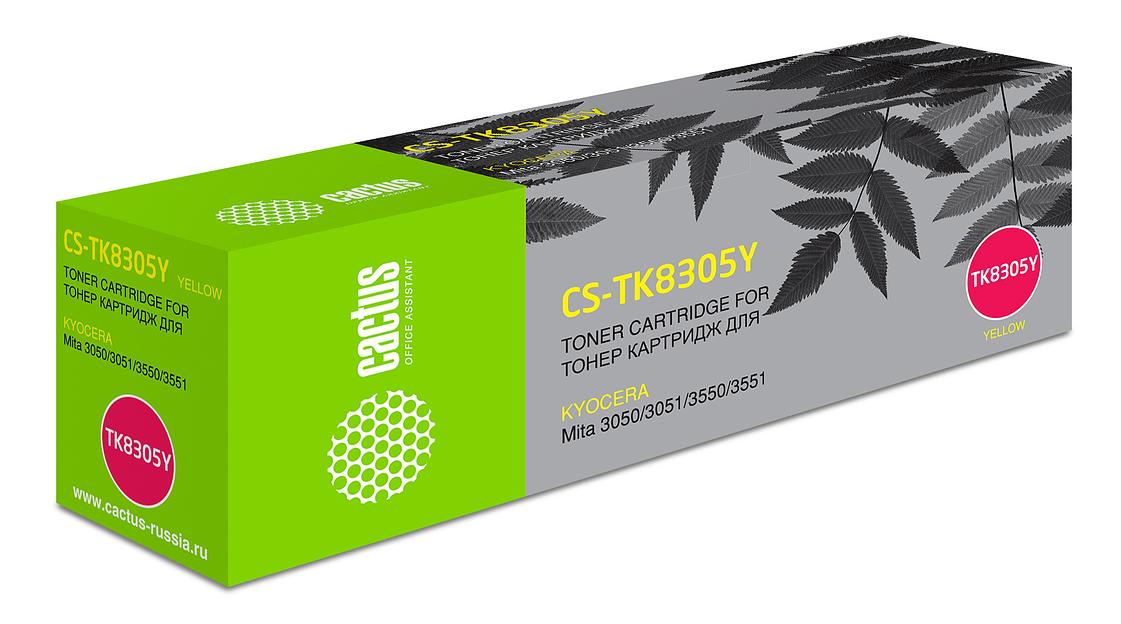 Картридж лазерный Cactus CS-TK8305Y желтый (15000стр.) для Kyocera Mita 3050/3051/3550/3551 фото 1