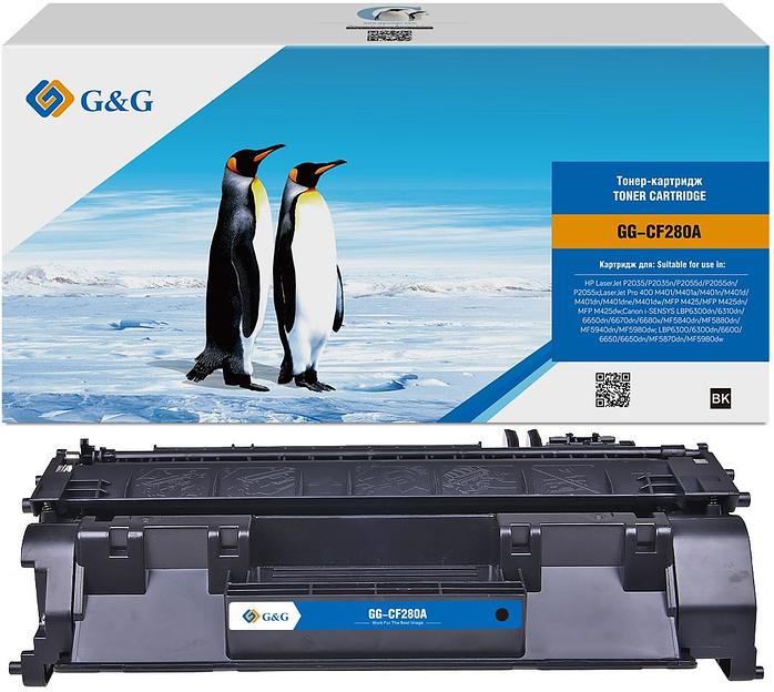 Картридж лазерный G&G GG-CF280A черный (2700стр.) для HP LJ P2035/P2055d/Pro 400 M401/MFP M425 Canon фото 1