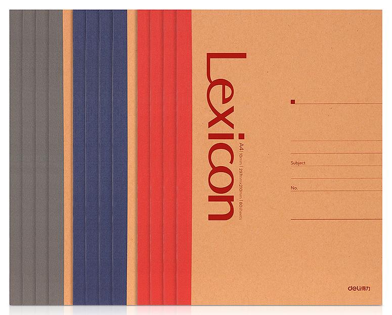 Тетрадь Deli 23217 A4 80л линейка ассорти фото 1