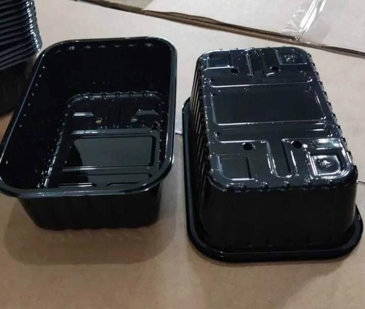 Пластиковый контейнер для ягод 500 г без крышки черный, опт фото 1