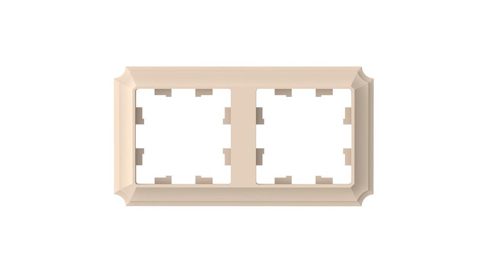 ATLASDESIGN ANTIQUE 2-постовая рамка, универсальная, ПЕСОЧНЫЙ фото 1