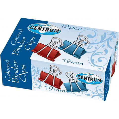 Зажимы для бумаги 19мм, 12шт, цветные, Centrum фото 1