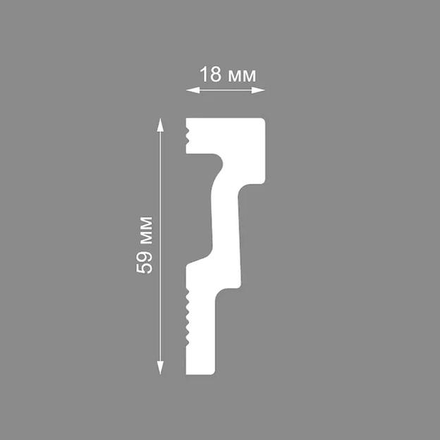 Экструзионный плинтус потолочный Format 06504E (70), белый ОПТ фото 3