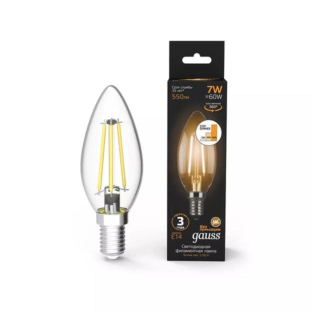 Лампа Gauss LED Filament Свеча 7W E14 550 lm 2700K диммирование 103801107-S ОПТ фото 1