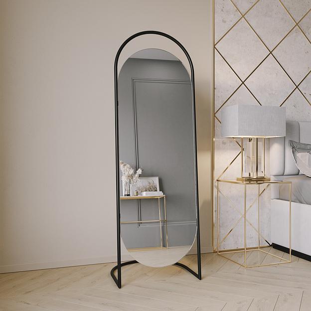 Зеркало в раме напольное, овальное 163 х 54 см, black ОПТ фото 3