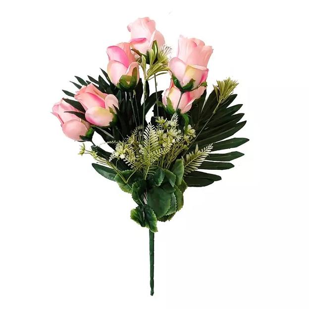 Букет с 7 розами и 3 затычками и 3 пальмами 53см фото 1