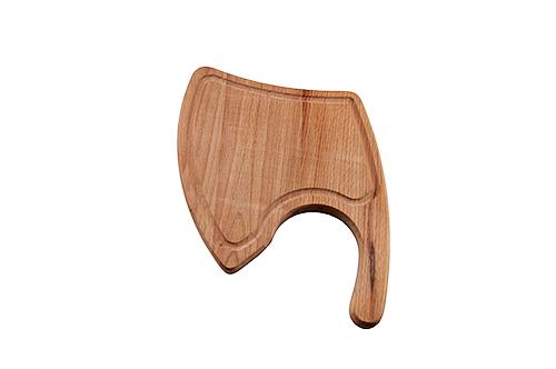 Доска для подачи 300*230*20 мм. "топор" с желобком и ручкой, бук /1/ фото 1