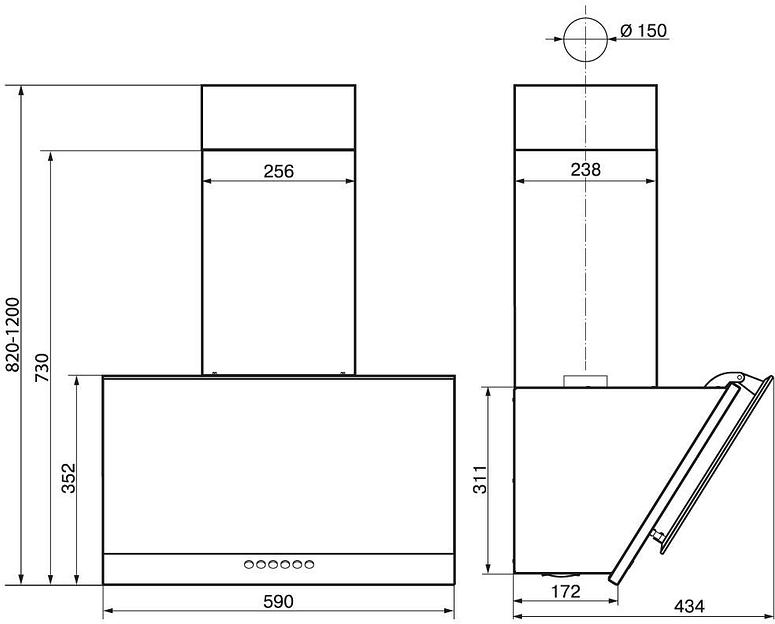 Вытяжка каминная Elikor Рубин Ceramics S4 60Н-700-Э4Д нержавеющая сталь управление: кнопочное (1 мотор) фото 2