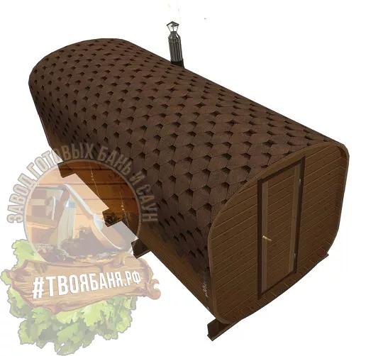 Квадро баня-бочка кедр 5 м (2 отделения) фото 1