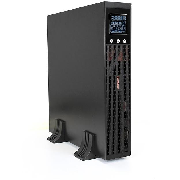 Exegate EP285645RUS ИБП Pure Sine Wave ExeGate SinePower UHB-3000.LCD.AVR.C13.RJ.USB.2U <3000VA/2400W, LCD, AVR, 8*IEC-C13, RJ45/11, USB, Rackmount 2U/Tower, Black> фото 1