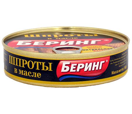 Шпроты крупные в масле, Беринг, 160 г ОПТ фото 1