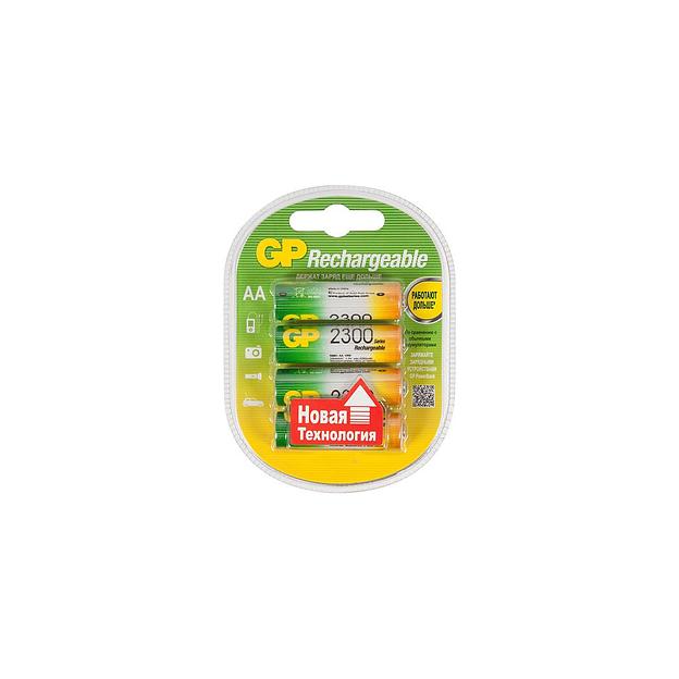 AA Аккумуляторная батарейка GP 230AAHC, 4 шт. 2300мAч фото 1