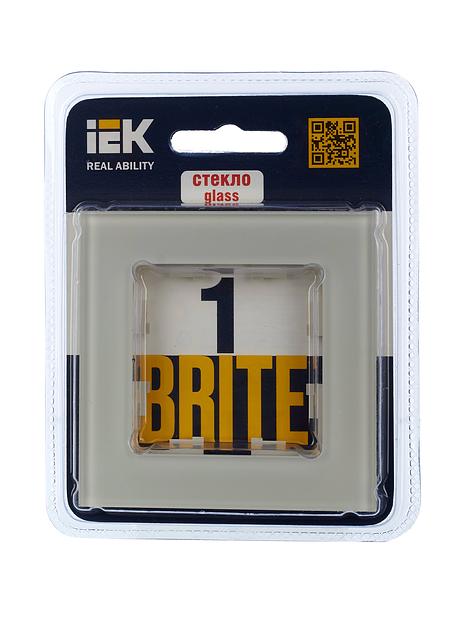 BRITE Рамка 1 пост РУ-1-2-БрВа стекло ванильный фото 5