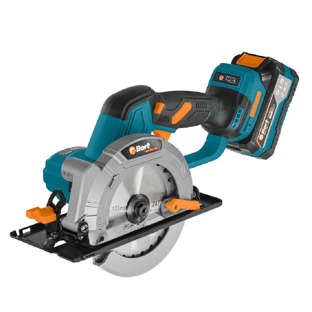 Пила циркулярная аккумуляторная Bort BHK-18Li-125 (2*3,0 Ач + ЗУ) фото 1