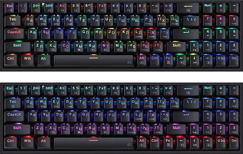 Клавиатура + мышь Redragon S136 клав:черный мышь:черный USB беспроводная Bluetooth/Радио Multimedia LED (72158) фото 4