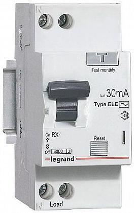 Выключатель автом. дифф. тока Legrand RX3 419403 40A 6kA 30мА AC 1П+Н 230В 2мод фото 1