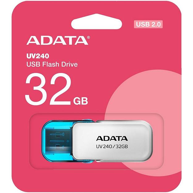 Флеш накопитель 32GB A-DATA UV240, USB 2.0, Белый фото 1
