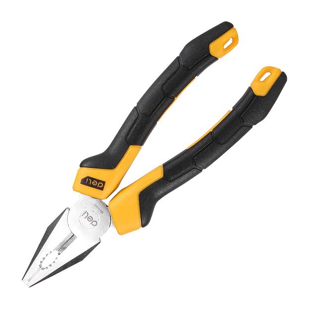 Комбинированные плоскогубцы Deli DL2007Z 180мм, мталь CrV, прорезиненная двухкомпонентная ручка фото 1