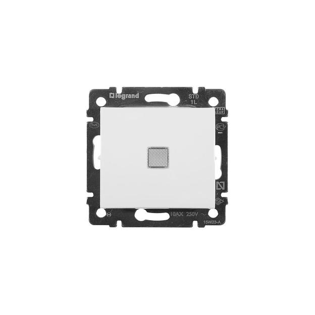 Выключатель Legrand Valena 1-клавишный, с индикацией, установка скрытая, IP20, белый [774410] фото 1