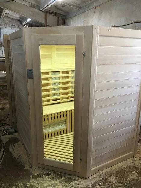 Угловая четырехместная ИК сауна с керамическими нагревателями фото 2