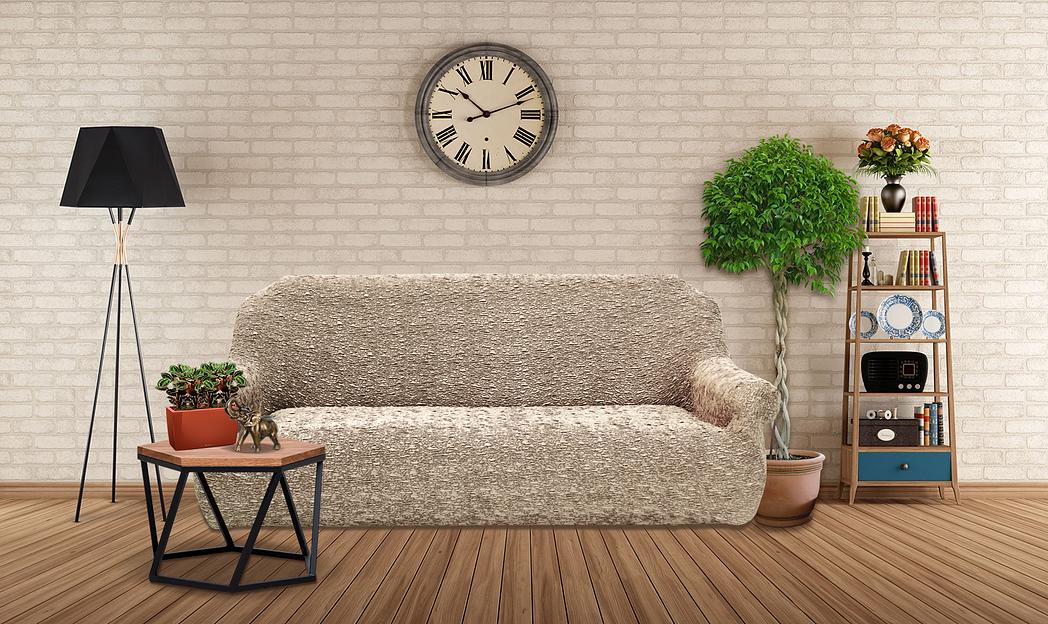 Чехол на трёхместный диван Чехлы&Пледы «Виктория» тёмная ваниль ОПТ фото 6