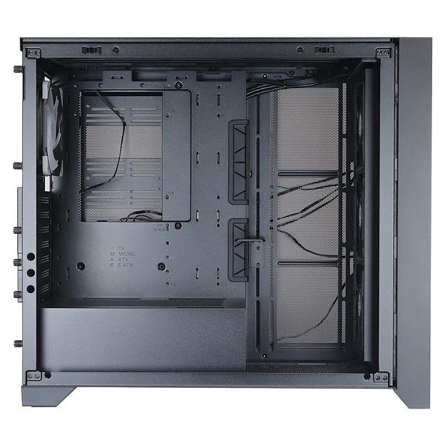 "Lagrange" ATX, Black, FANS: 120mm ARGB: 3 Top + 1 Rear + HUB. Drive bay int: 3x3,5" + 3x2,5". 2xUSB3.0+1xUSB-C, Audio I/O, Up to 14x120mm Fans, GPU up to 425mm, PSU max 270mm, CPU cooler up to 190mm, SPCC 1,0mm metal, 4mm TG side panel фото 7