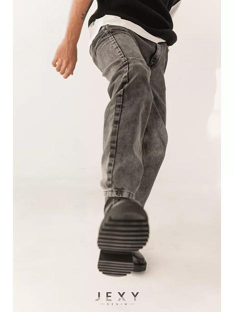 Широкие джинсы бананы мужские JEXY, тёмно-серый фото 8