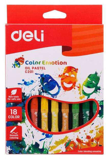 Масляная пастель Deli EC20110 Color Emotion шестигранные 18цв. картон.кор./европод. фото 1