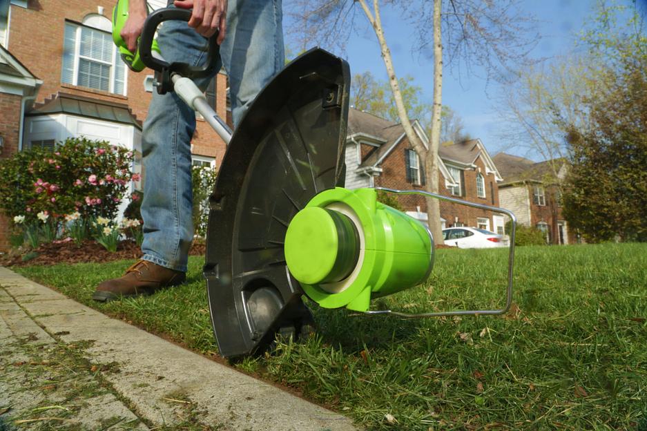 Триммер электрический Greenworks GD40BC аккум. разбор.штан. реж.эл.:леска/нож фото 10