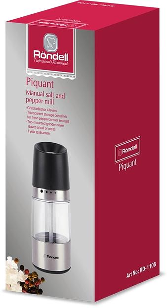 Мельница для перца/соли Rondell Piquant RD-1106 черный фото 2