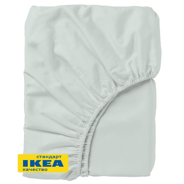 Простыня на резинке ПЛАТАН (ИКЕА ПЛАТТМАЛ) 160x200, мятный, сатин, лиоцелл KL-50102005 фото 1
