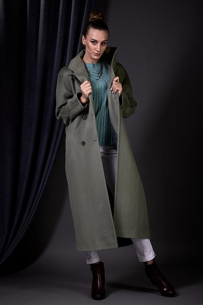 Женское демисезонное пальто двубортное Mmoda осока, арт.25–1 фото 1