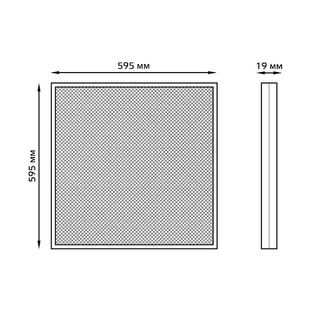 Светильник светодиодный универсальный LED ДВО 36 Вт 3200 Лм 6500К 595х595х19 мм IP20 призма Офис фото 7