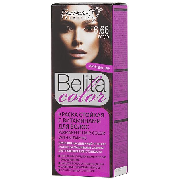 Белита-м краска стойкая с витаминами для волос № 6.66 бордо (к-т) фото 1