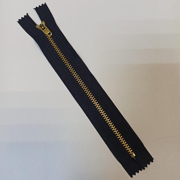 Молния джинсовая №4 зол.зуб 18см.Темно-синий фото 1