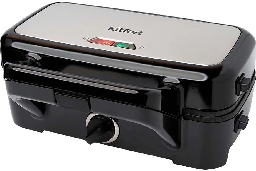 Вафельница Kitfort КТ-1674 1200Вт черный/серебристый фото 4