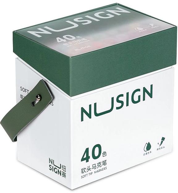 Набор маркеров для скетчинга Deli NS736-40 Nusign круг. кисть/клинов. наконечник двухсторонний 40цв. пластиковая коробка фото 1