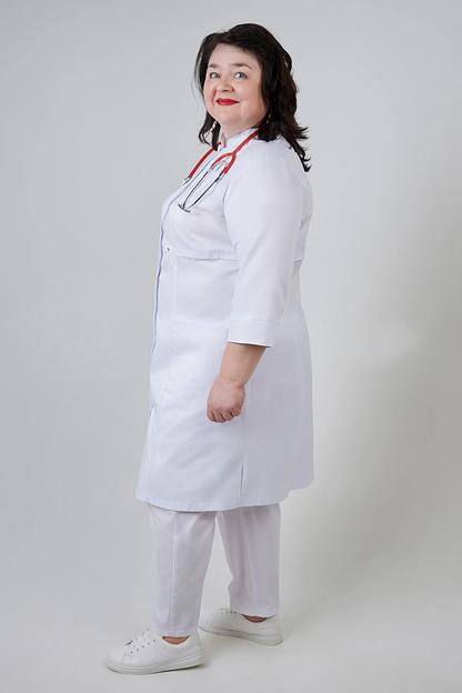 Халат медицинский женский DB2-92-24-3 белый, опт фото 7