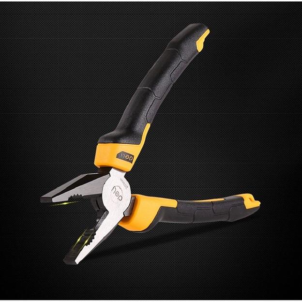 Комбинированные плоскогубцы Deli DL2008Z 200мм, сталь CrV, прорезиненная двухкомпонентная ручка фото 7