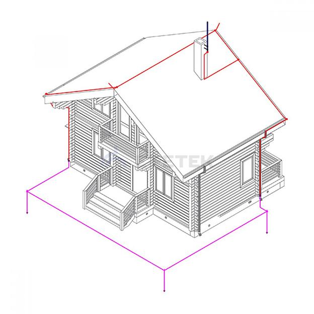Комплект молниезащиты частного дома MZ – 8 Б для бетонного фасада, оцинк. фото 1
