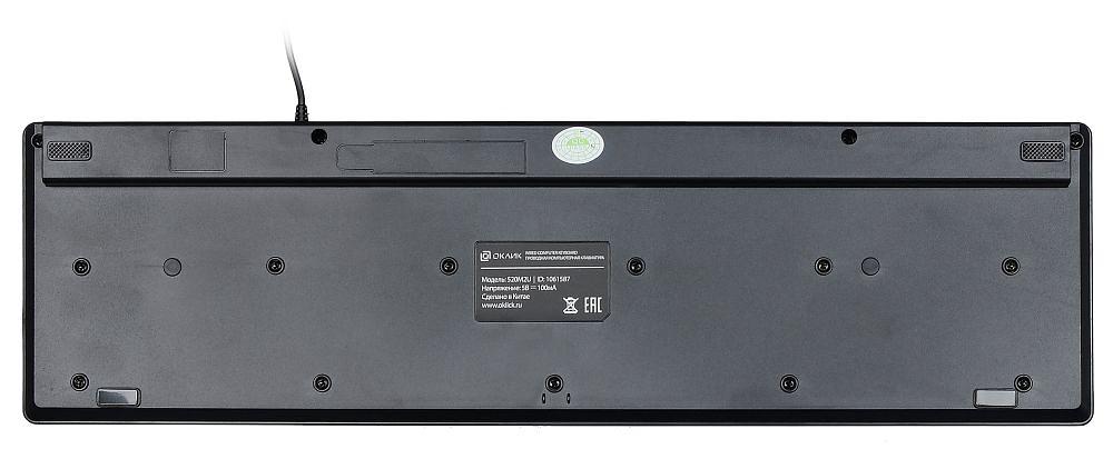 Клавиатура Оклик 520M2U черный/черный USB slim Multimedia фото 7