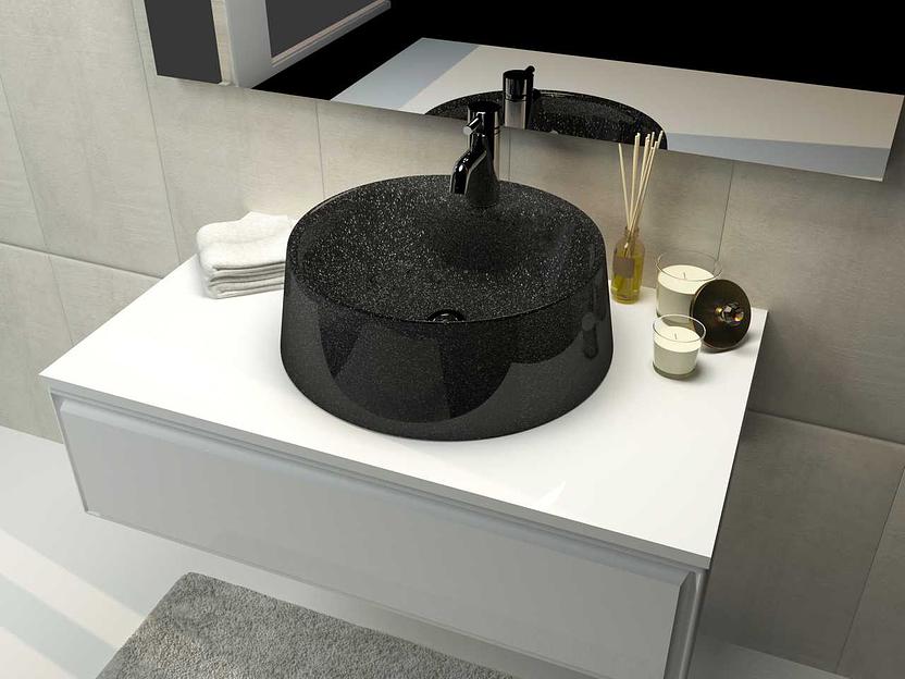 Раковина накладная для ванной комнаты Марко «Сфера чёрный металлик» ОПТ фото 1