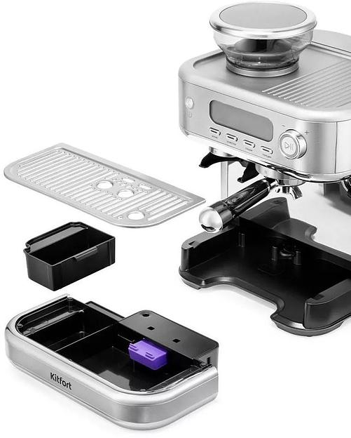 Кофемашина Kitfort КТ-7113 1480Вт нержавеющая сталь фото 9